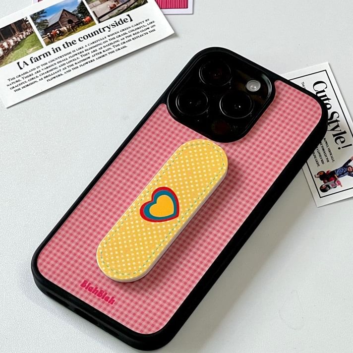 Plaid Phone Case / Heart Stand / Set