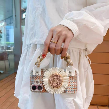 Set Strap / Sunflower Adhesive Lanyard Decoration Woven Case Phone