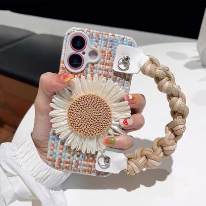 Set Strap / Sunflower Adhesive Lanyard Decoration Woven Case Phone