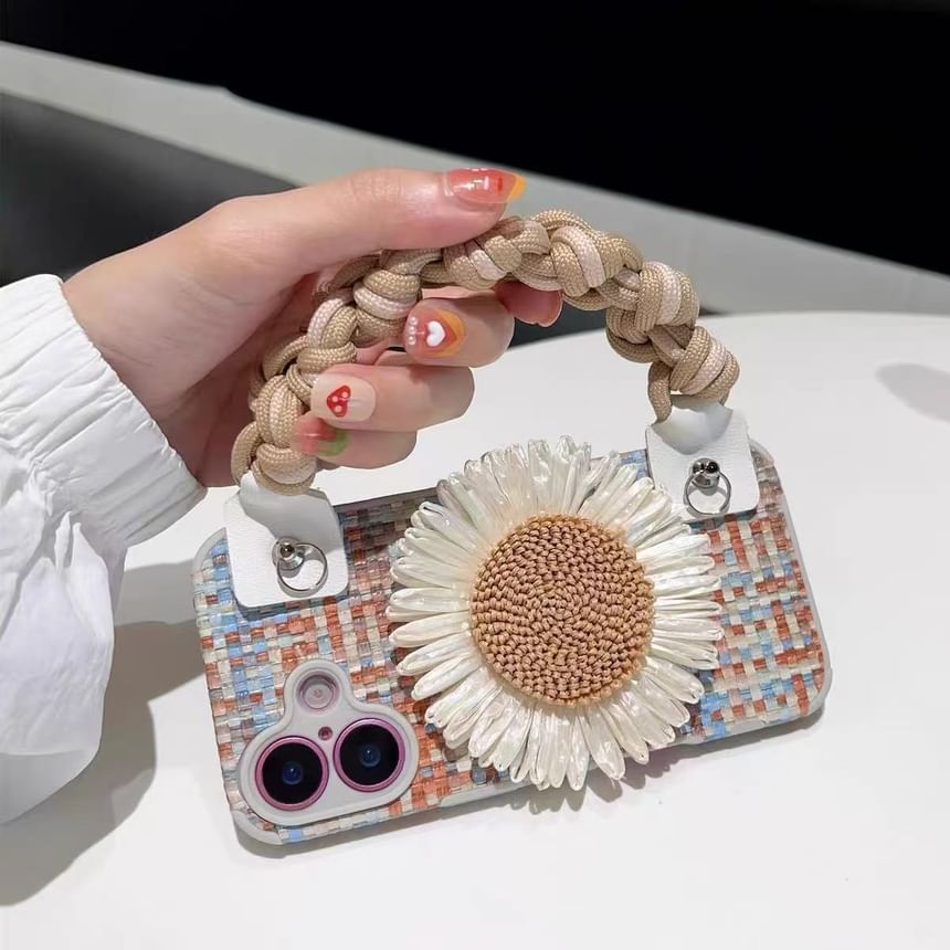 Set Strap / Sunflower Adhesive Lanyard Decoration Woven Case Phone