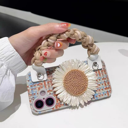 Set Strap / Sunflower Adhesive Lanyard Decoration Woven Case Phone