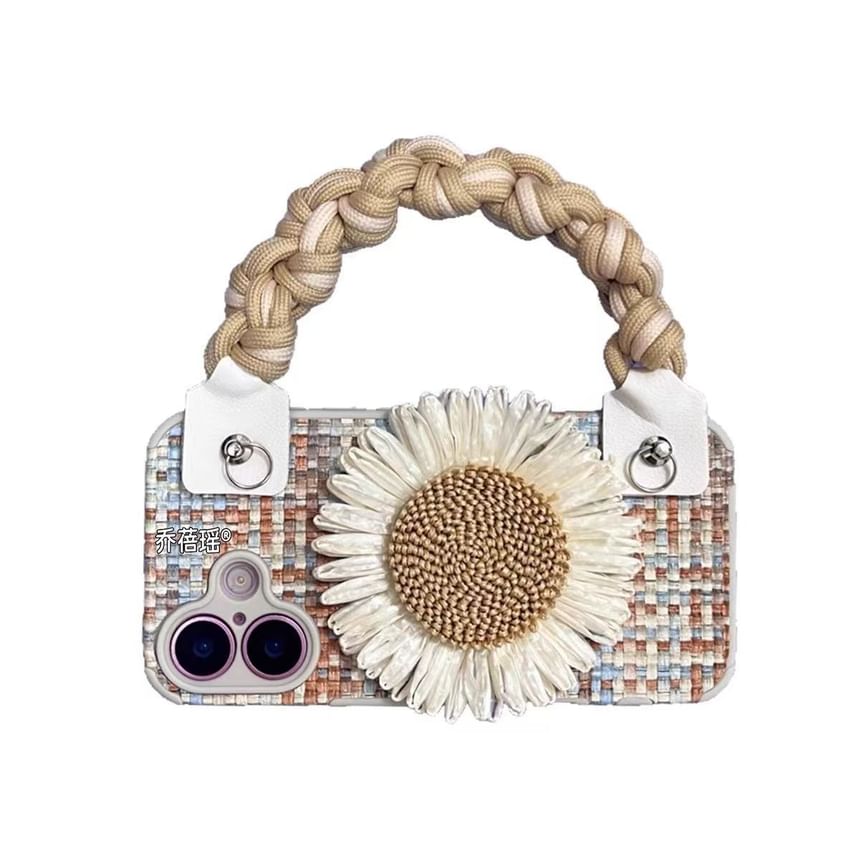 Set Strap / Sunflower Adhesive Lanyard Decoration Woven Case Phone