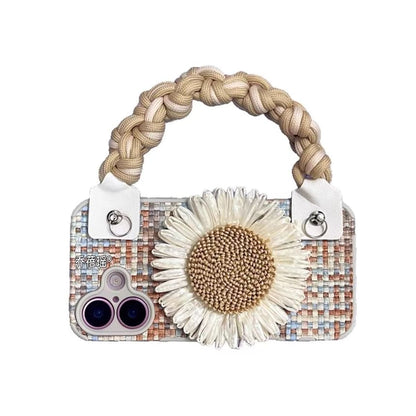 Set Strap / Sunflower Adhesive Lanyard Decoration Woven Case Phone