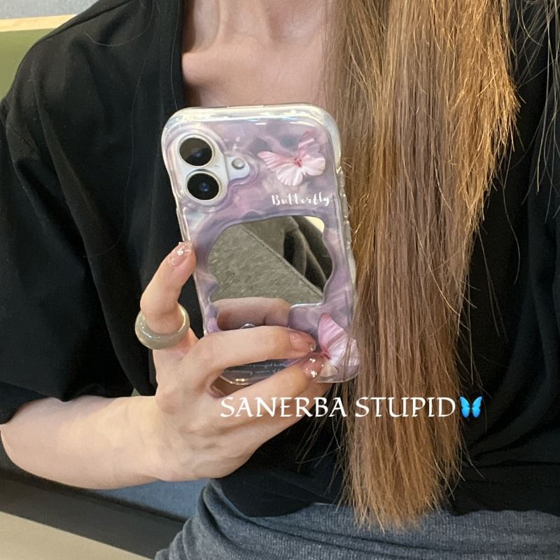 Case Mirrored Phone Butterfly