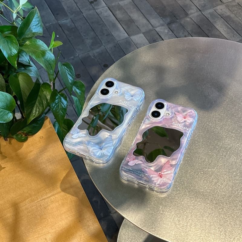 Case Mirrored Phone Butterfly
