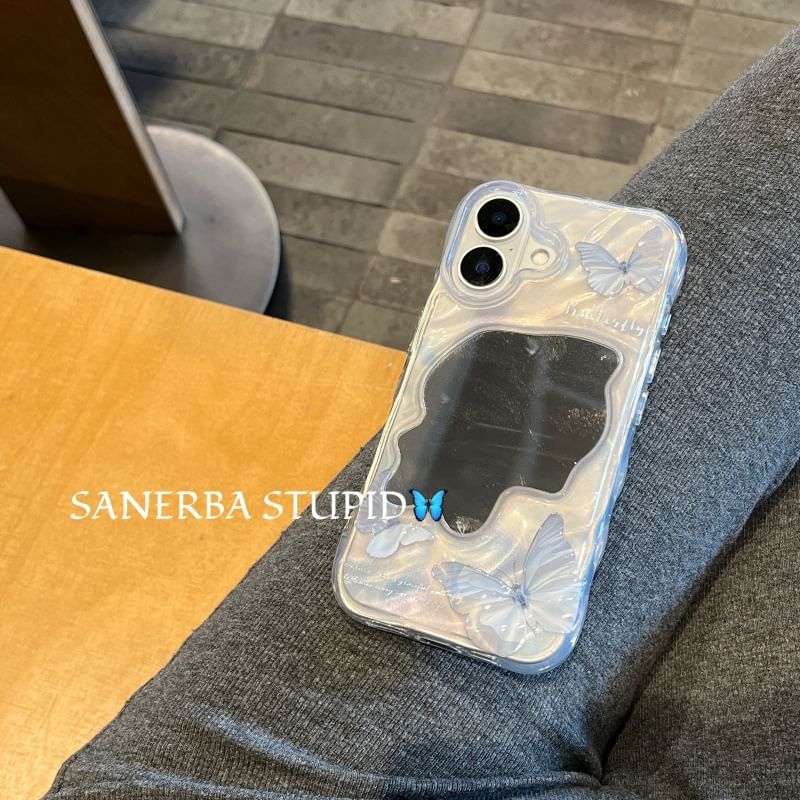 Case Mirrored Phone Butterfly