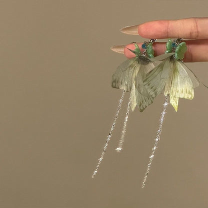 Butterfly Earring Flower Fringed Drop