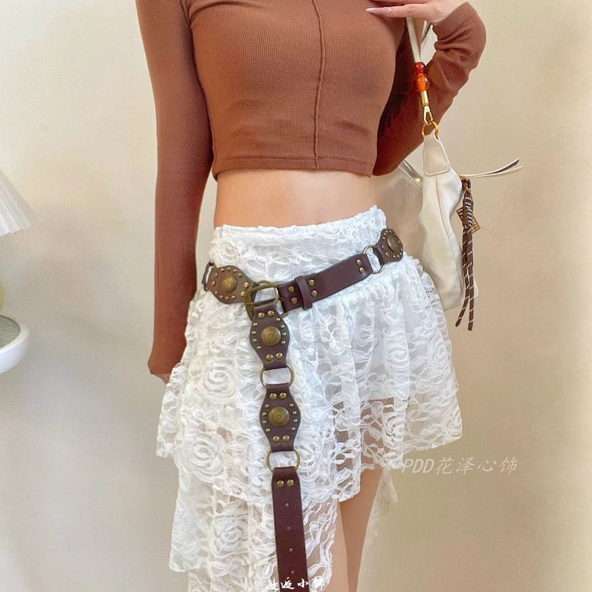 Belt Faux Studded Leather