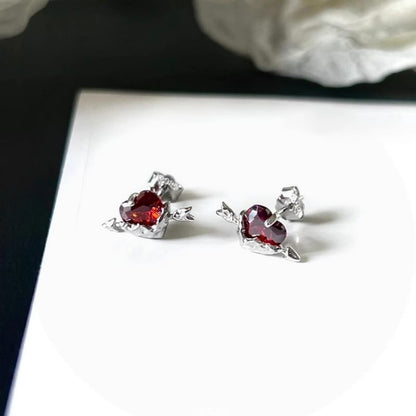 Heart Ear Rhinestone Stud