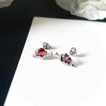 Heart Ear Rhinestone Stud