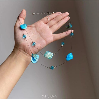 Beaded Layered Necklace Gemstone Irregular