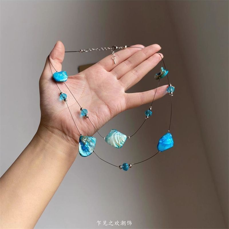 Beaded Layered Necklace Gemstone Irregular