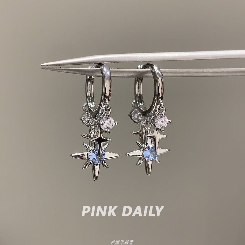 Star Rhinestone Huggie Earring Drop