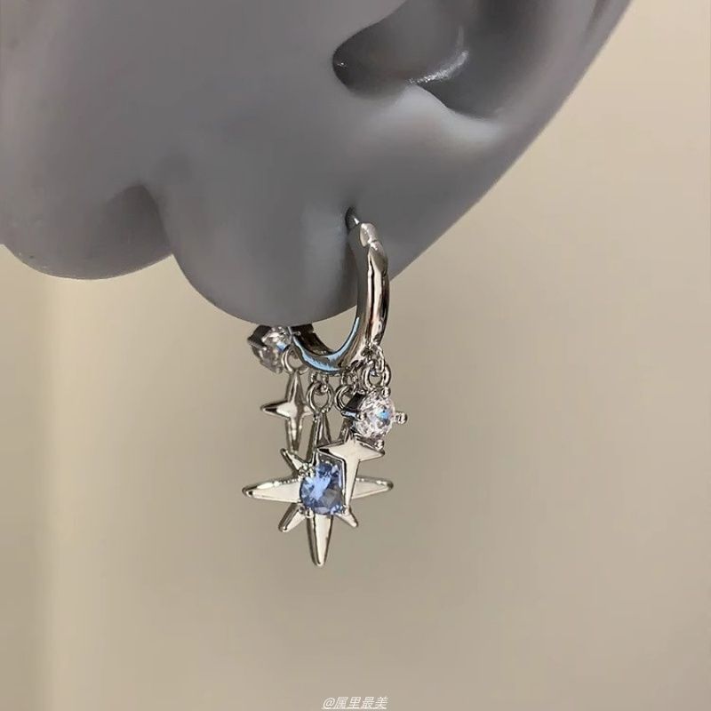 Star Rhinestone Huggie Earring Drop