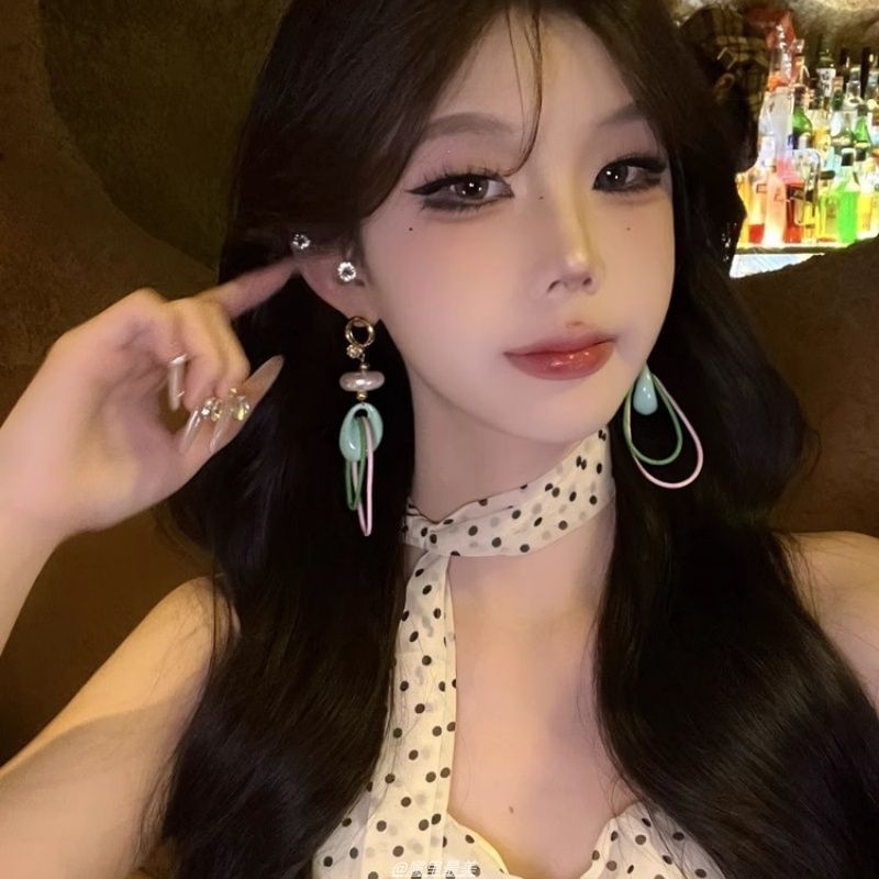 Rhinestone Earring Pearl Faux Drop