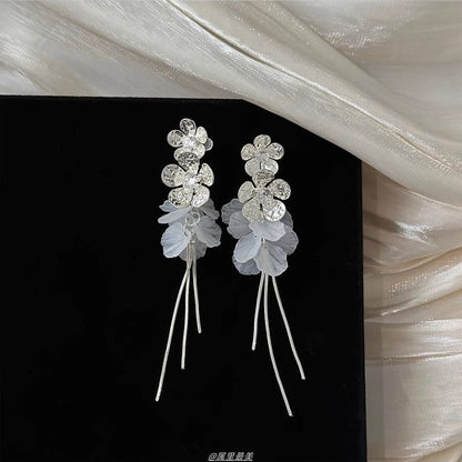 Flower Shell Drop Earring Fringed