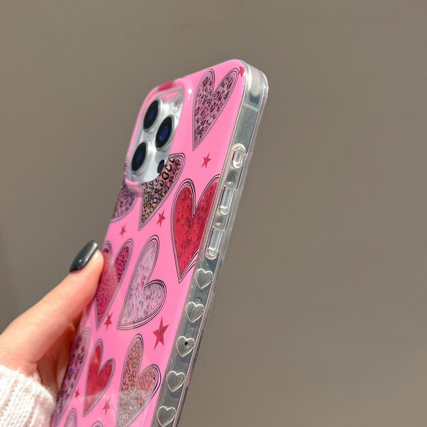 Leopard Print Heart Phone Case