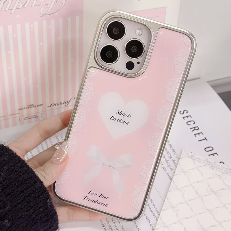 Lettering Heart Print Phone Case