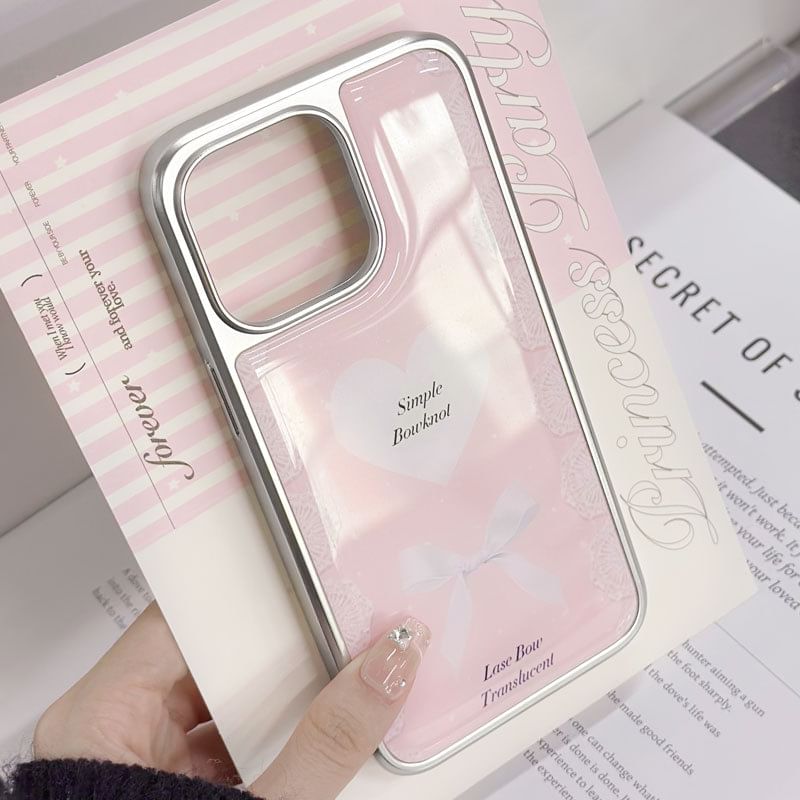 Lettering Heart Print Phone Case