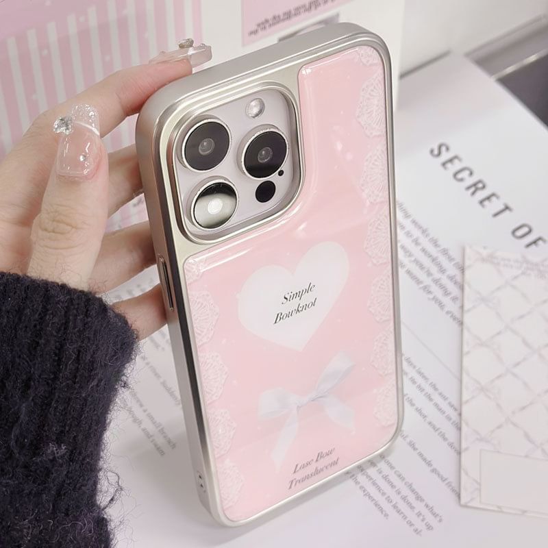Lettering Heart Print Phone Case