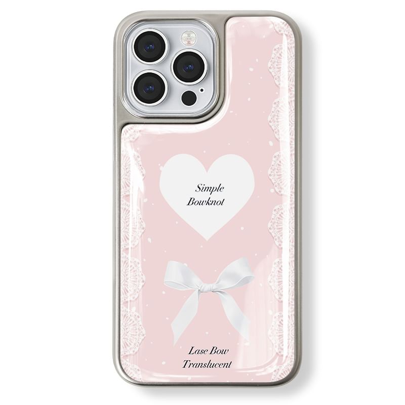 Lettering Heart Print Phone Case