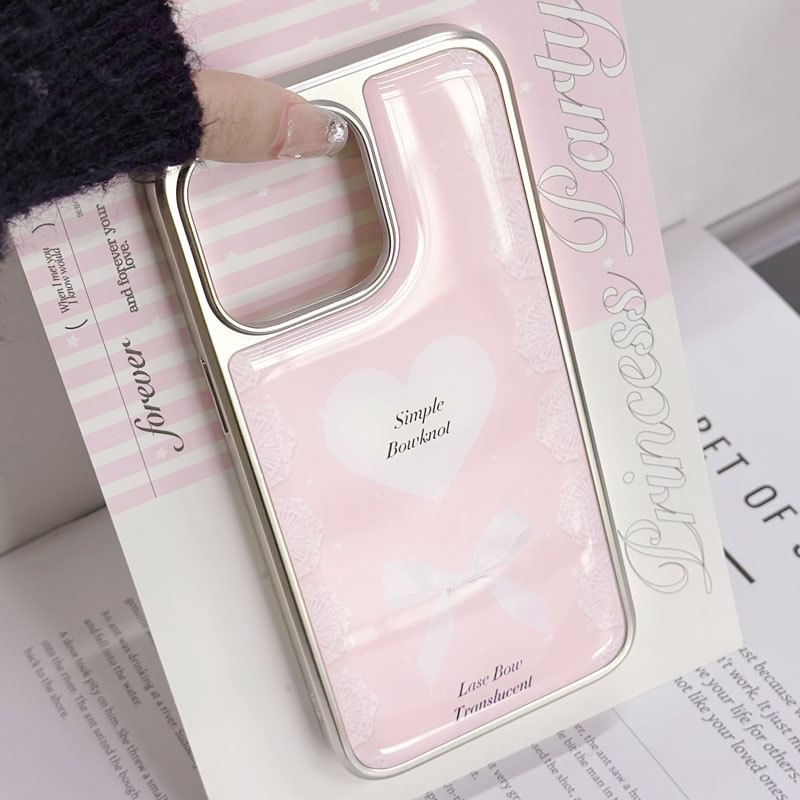 Lettering Heart Print Phone Case