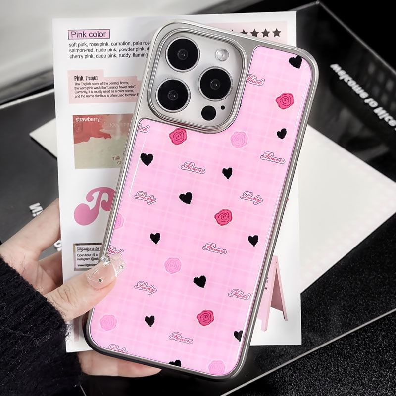 Floral Heart Print Phone Case
