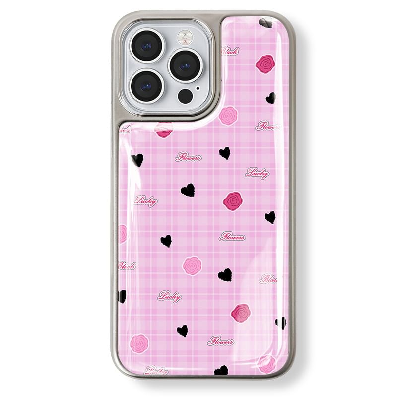 Floral Heart Print Phone Case