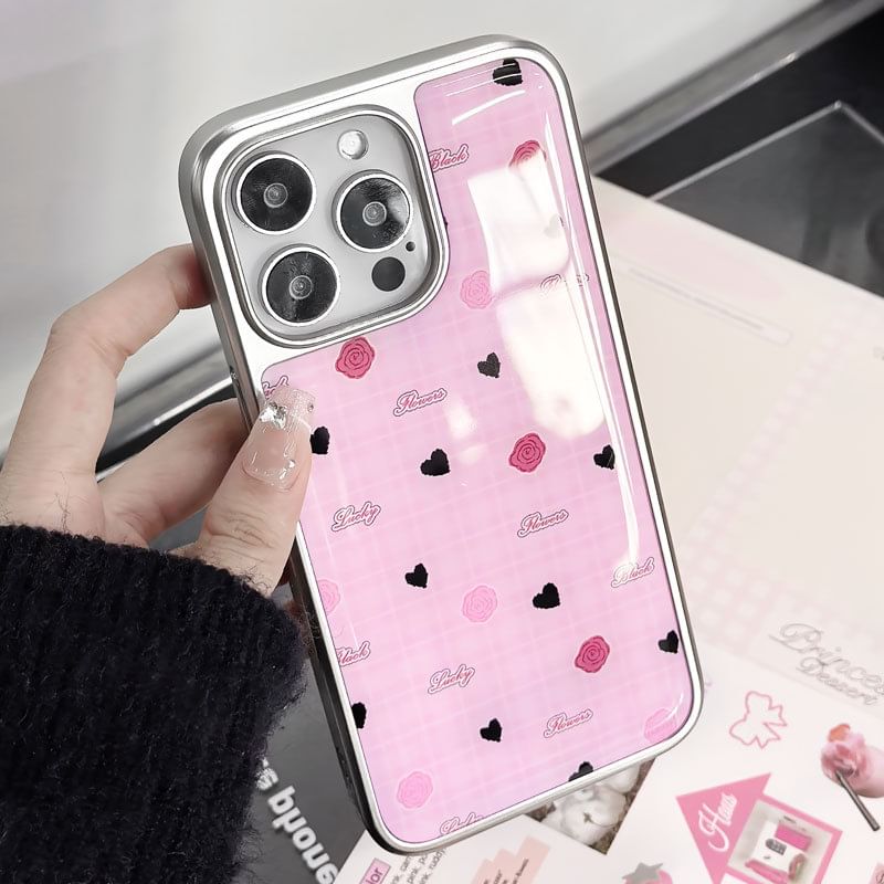 Floral Heart Print Phone Case