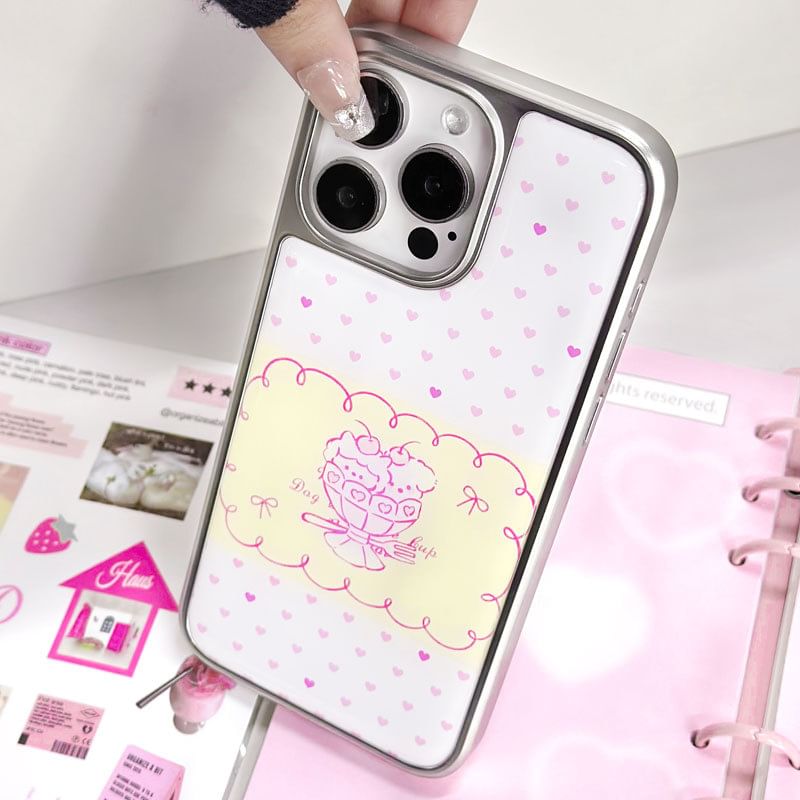 Cartoon Heart Print Phone Case