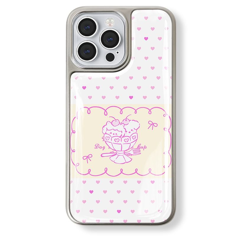 Cartoon Heart Print Phone Case