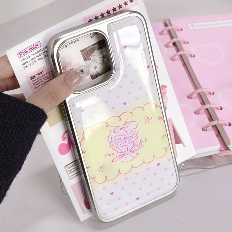 Cartoon Heart Print Phone Case