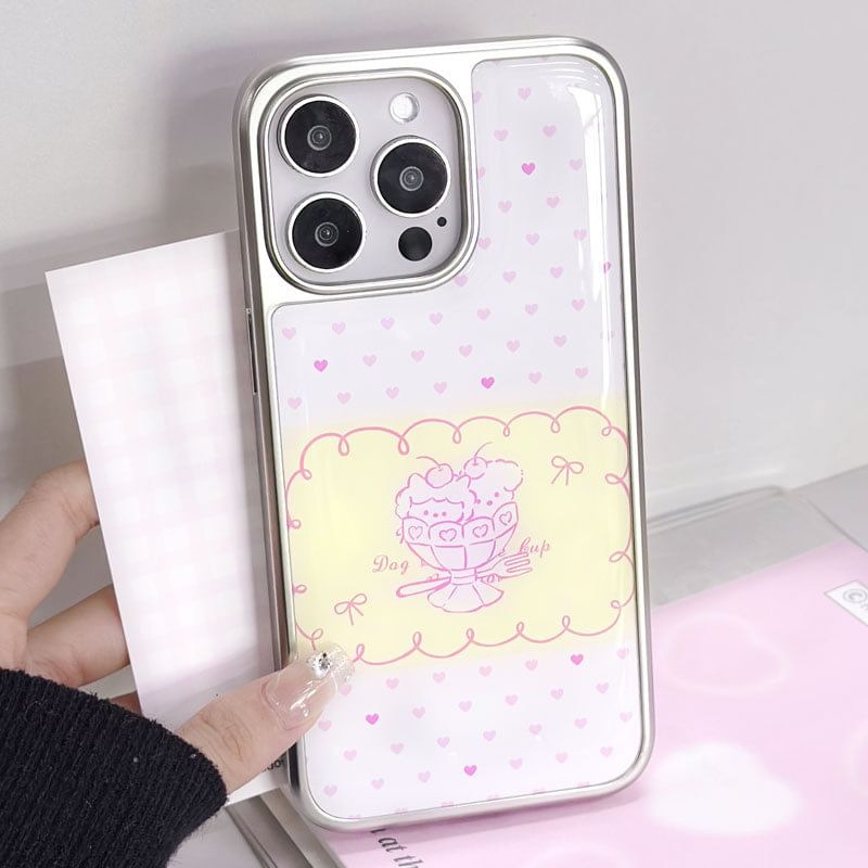 Cartoon Heart Print Phone Case