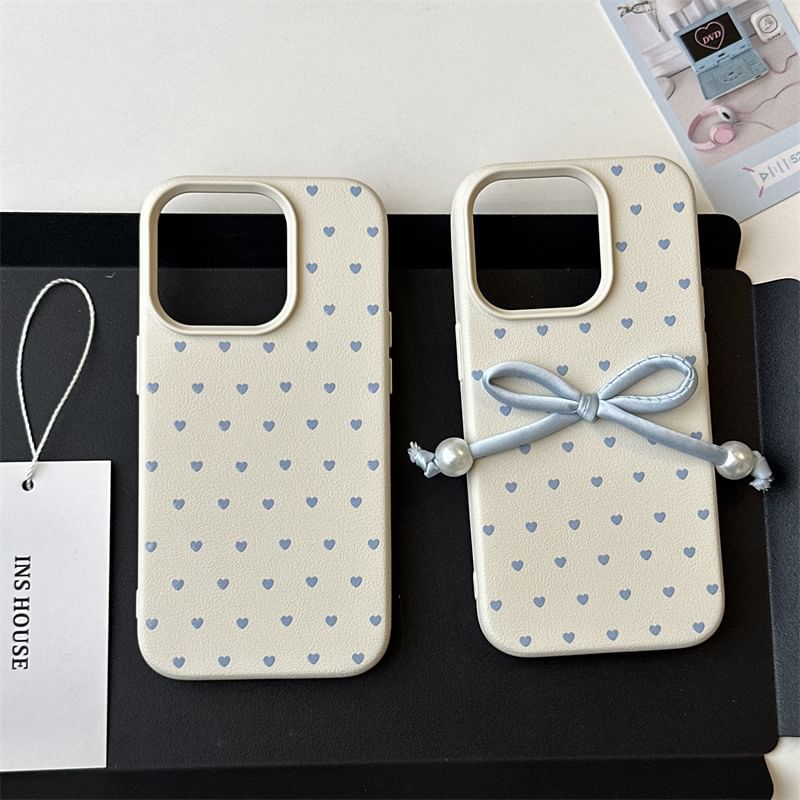 Heart Phone Case / Bow Adhesive Decoration / Set