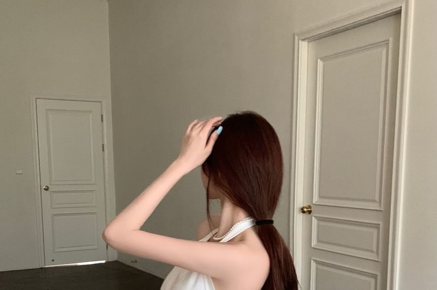 Halter Ruched Mini Sleeveless Dress