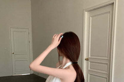 Halter Ruched Mini Sleeveless Dress