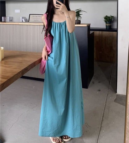 Halter Neck Sleeveless Maxi Dress Print