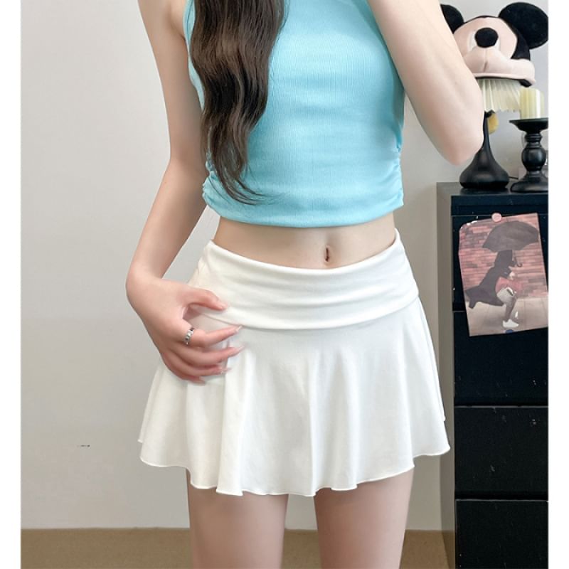 Plain Skirt Low Mini Rise