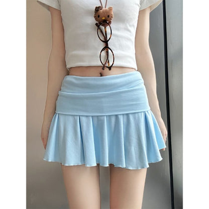 Plain Skirt Low Mini Rise