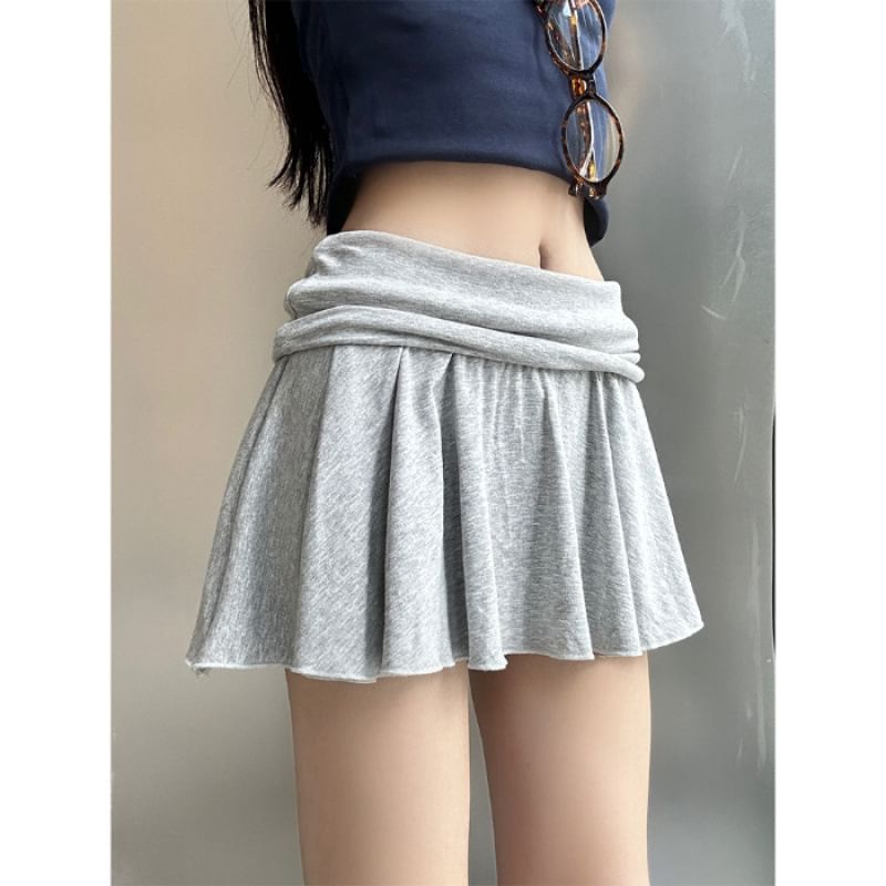 Plain Skirt Low Mini Rise
