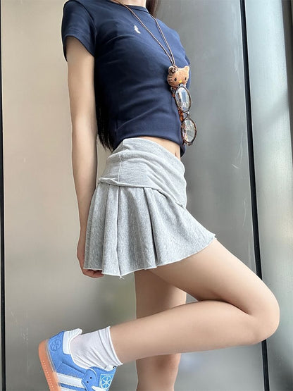 Plain Skirt Low Mini Rise