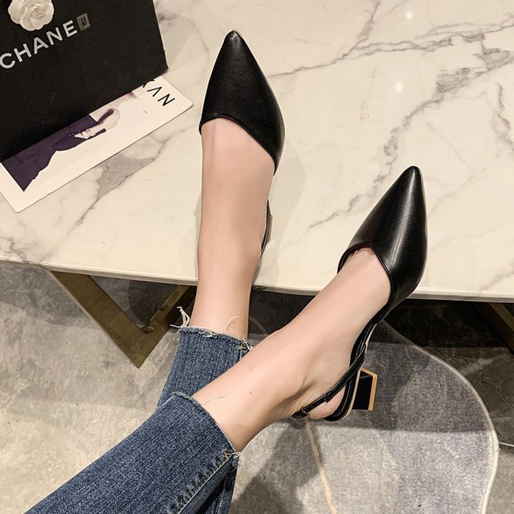 Toe Slingback Pointed Pumps