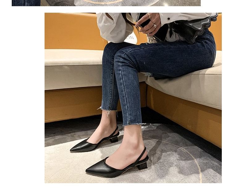 Toe Slingback Pointed Pumps