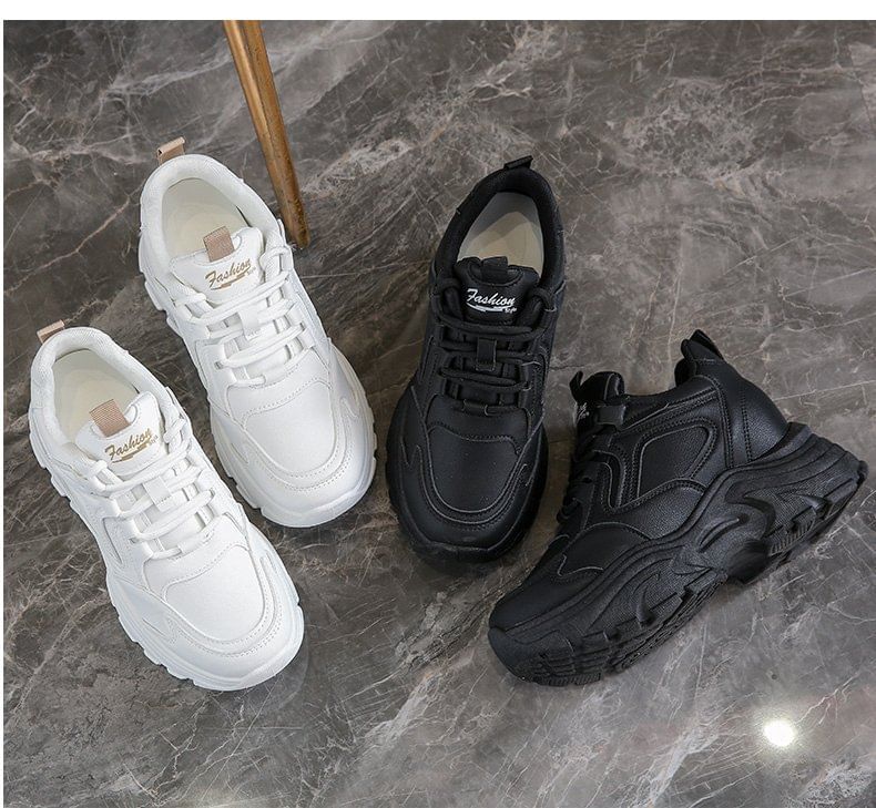 Platform Wedge Panel Sneakers Hidden