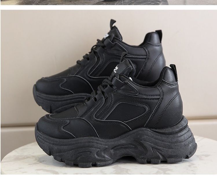 Platform Wedge Panel Sneakers Hidden