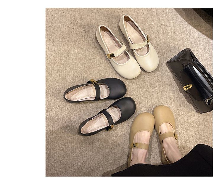 Mary Leather Jane Shoes Faux