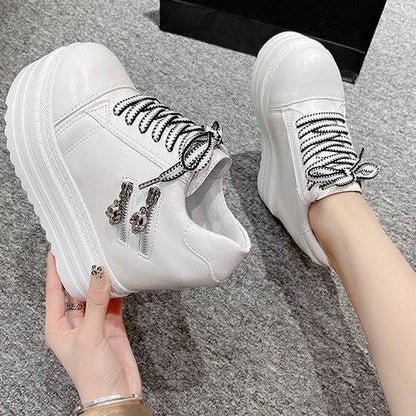 Platform Zip Wedge Sneakers Hidden Panel