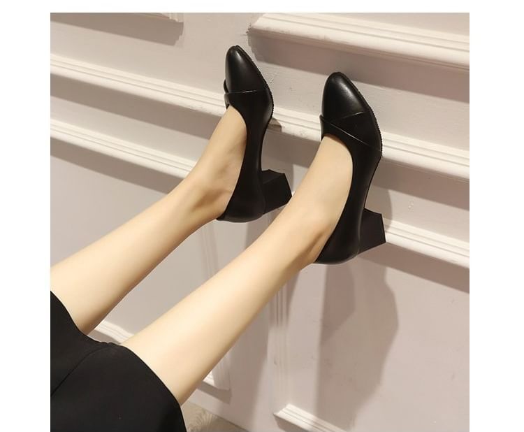 Heel Toe Pumps Pointed Block