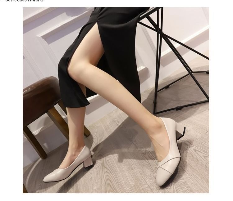 Heel Toe Pumps Pointed Block