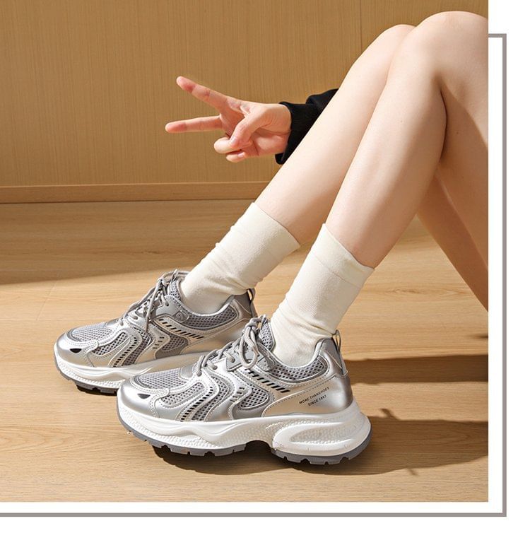 Panel Mesh Platform Sneakers